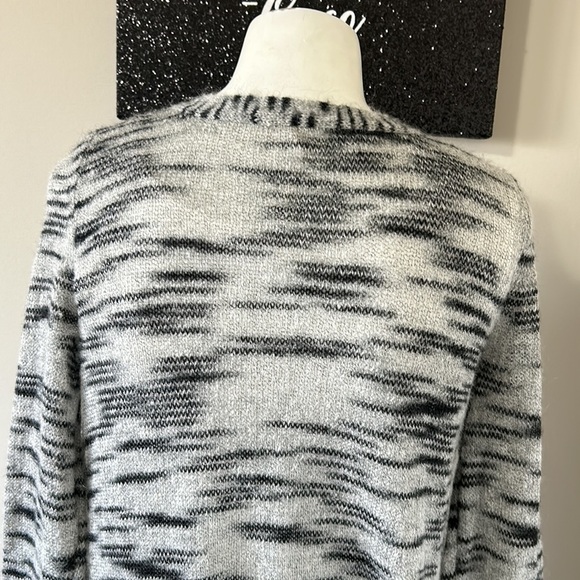 Free People Beach Mohair Blend Lightweight Tiger Stripe Cardigan Sweater Large - Picture 11 of 14